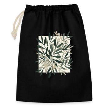 Danse des feuilles au ton naturel - Sac cadeau 30 x 45 cm - noir - Devant