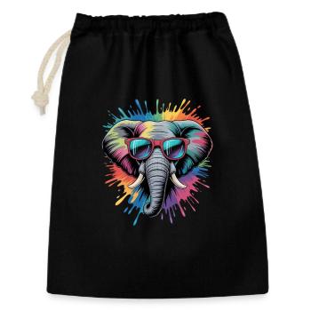 Colorful Elephant Watercolor Splash - Gift Bag 30 x 45 cm - black - Front