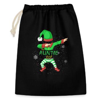 Tante Elf Chemise de Noël - Sac cadeau 30 x 45 cm - noir - Devant