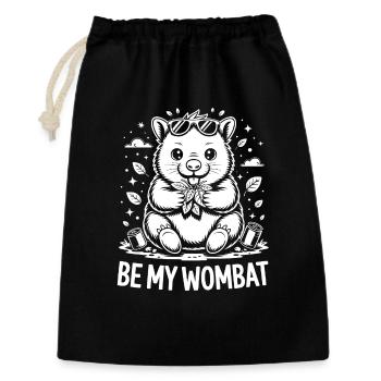 Be My Wombat Cartoon - Geschenkbeutel aus Baumwolle (30 x 45 cm) - Schwarz - Vorne