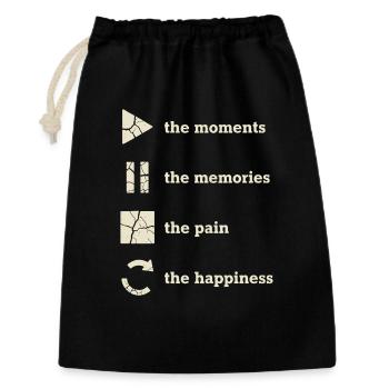 Pleine conscience, moments, souvenirs, bonheur - Sac cadeau 30 x 45 cm - noir - Devant