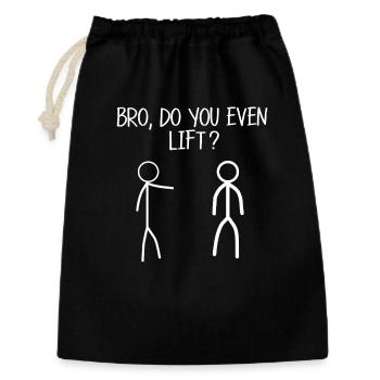 Bro Do You Even Lift Stick Figure Funny Gym Humor - Geschenkbeutel aus Baumwolle (30 x 45 cm) - Schwarz - Vorne