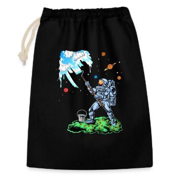 Astronaute peignant la chemise spatiale - Sac cadeau 30 x 45 cm - noir - Devant