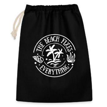 the beach fixes everything - Gift Bag 30 x 45 cm - black - Front