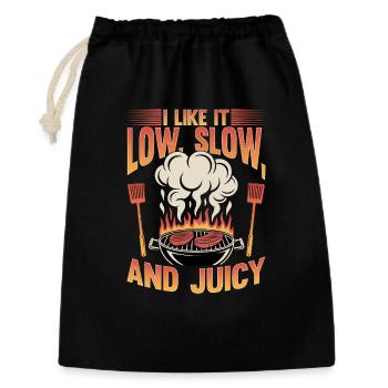 BBQ Grilling Meat Smoking Barbecue - Gift Bag 30 x 45 cm - black - Front