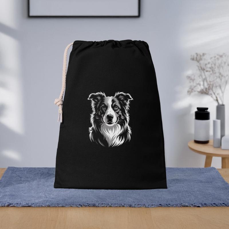 Boder Collie Geschenkbeutel aus Baumwolle (30 x 45 cm)