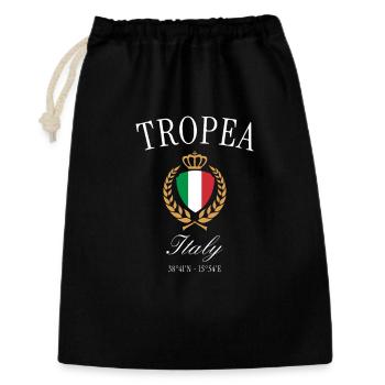 Tropea Italien Wappen Krone – Reise Souvenir - Geschenkbeutel aus Baumwolle (30 x 45 cm) - Schwarz - Vorne