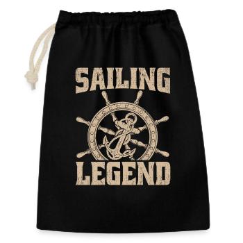 Sailing Legend Captain Sail Sailor - Geschenkbeutel aus Baumwolle (30 x 45 cm) - Schwarz - Vorne