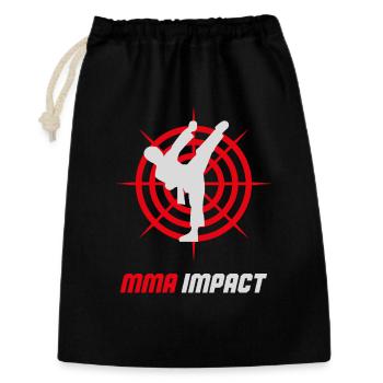 MMA Fight Impact Emblem - Geschenkbeutel aus Baumwolle (30 x 45 cm) - Schwarz - Vorne