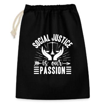 Social Worker Quote Justice Is Our Passion Social - Gift Bag 30 x 45 cm - black - Front