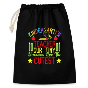 Pre K Teacher Tiny Humans Cutest Kindergarten - Geschenkbeutel aus Baumwolle (30 x 45 cm) - Schwarz - Vorne