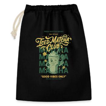 Iced Matcha Club Only Matcha Lover - Geschenkbeutel aus Baumwolle (30 x 45 cm) - Schwarz - Vorne