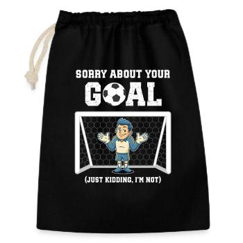 Gardien de but de foot drôle - Sac cadeau 30 x 45 cm - noir - Devant