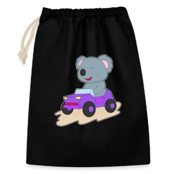 Koala Auto - Geschenkbeutel aus Baumwolle (30 x 45 cm) - Schwarz - Vorne