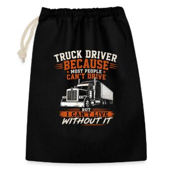 Chauffeur de camion longue distance, camion semi-remorque diesel fret - Sac cadeau 30 x 45 cm - noir - Devant