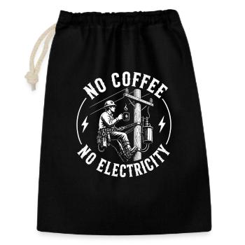 No power supply without coffee - Gift Bag 30 x 45 cm - black - Front