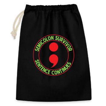 Semicolon Suicide Prevention Survivor Sentence - Gift Bag 30 x 45 cm - black - Front