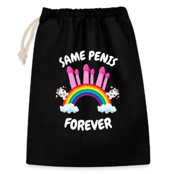 Same Penis Forever Bride - Geschenkbeutel aus Baumwolle (30 x 45 cm) - Schwarz - Vorne