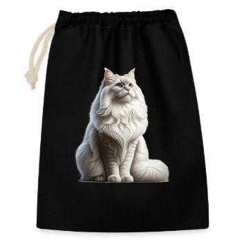 turkish angora cat - Gift Bag 30 x 45 cm - black - Front