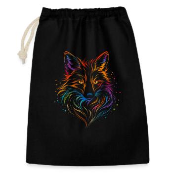 Fuchs Line Art – Farbenfrohes Fox Design - Geschenkbeutel aus Baumwolle (30 x 45 cm) - Schwarz - Vorne