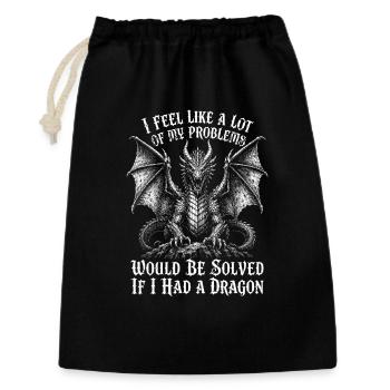 Problèmes résolus si j’avais un dragon - Sac cadeau 30 x 45 cm - noir - Devant