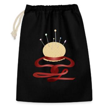 coussin d’épingle nostalgique avec épingles - Sac cadeau 30 x 45 cm - noir - Devant