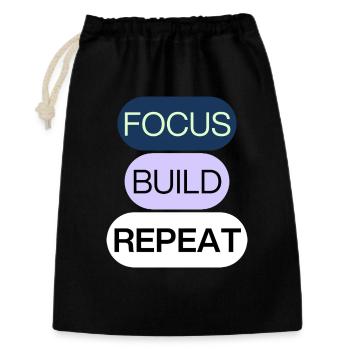 Concentrez-vous, construisez, répétez – Mentalité de créateur - Sac cadeau 30 x 45 cm - noir - Devant