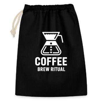 Coffee Brew Ritual Pour Over Kaffee - Geschenkbeutel aus Baumwolle (30 x 45 cm) - Schwarz - Vorne