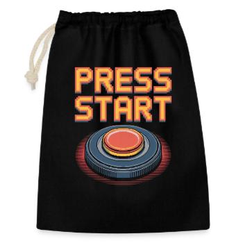 Appuyez sur le bouton Démarrer Retro Gaming Pixel Arcade - Sac cadeau 30 x 45 cm - noir - Devant