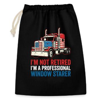 Chauffeur routier à la retraite de camion semi-remorque aux États-Unis - Sac cadeau 30 x 45 cm - noir - Devant
