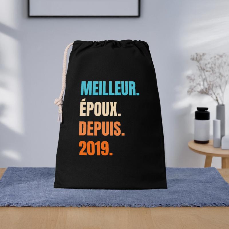 Bester Ehemann seit 2019 Geschenk-Ehemann Geschenkbeutel aus Baumwolle (30 x 45 cm)