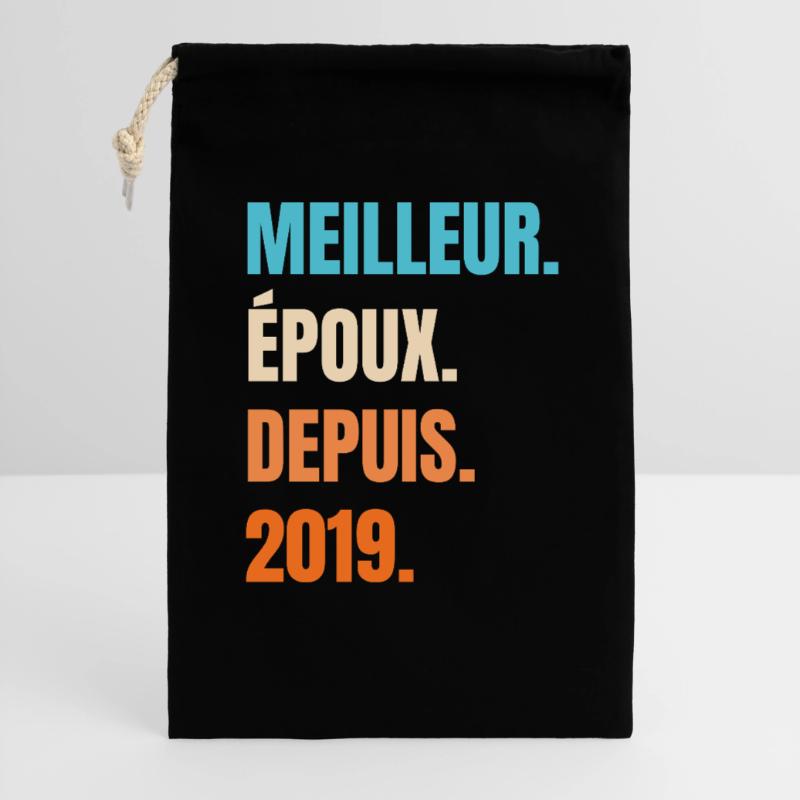 Bester Ehemann seit 2019 Geschenk-Ehemann Geschenkbeutel aus Baumwolle (30 x 45 cm)