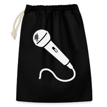 Mikrofon Karaoke Musiker Sänger Mikrophon Singen - Geschenkbeutel aus Baumwolle (30 x 45 cm) - Schwarz - Vorne