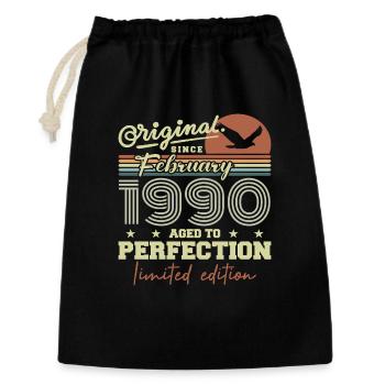 Birthday February 1990 - Gift Bag 30 x 45 cm - black - Front