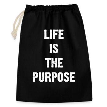 La vie est le but - Sac cadeau 30 x 45 cm - noir - Devant