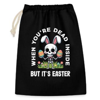 Joyeuse Pâques, douce chasse aux œufs du lapin, œufs de Pâques - Sac cadeau 30 x 45 cm - noir - Devant