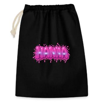 Graffiti HANNA Name Gift Ideal druckbar auf - Geschenkbeutel aus Baumwolle (30 x 45 cm) - Schwarz - Vorne