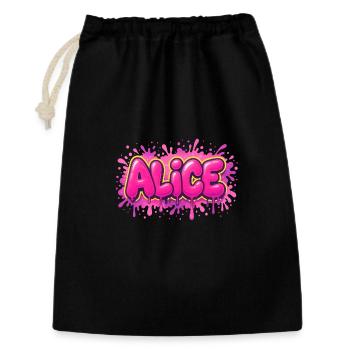 Graffiti  ALICE Prénom cadeau idéal imprimable sur - Sac cadeau 30 x 45 cm - noir - Devant