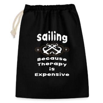 "Sailing Therapy" T-Shirt - Gift Bag 30 x 45 cm - black - Front
