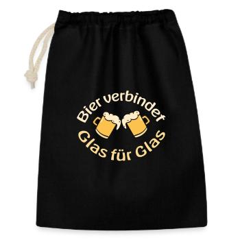 Craftbier Stilvolles Design für Bierliebhaber - Geschenkbeutel aus Baumwolle (30 x 45 cm) - Schwarz - Vorne