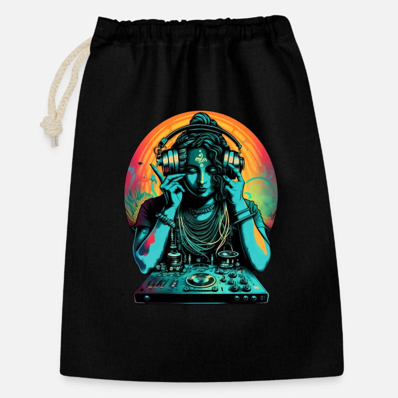 Déesse DJ - Sac cadeau 30 x 45 cm - noir