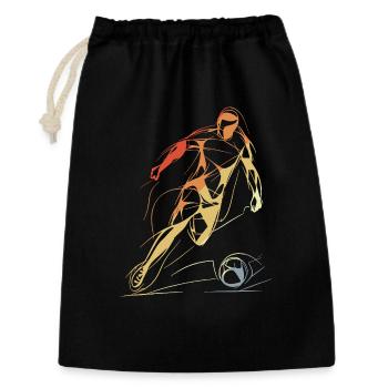 Croquis de joueur de football vintage - Sac cadeau 30 x 45 cm - noir - Devant