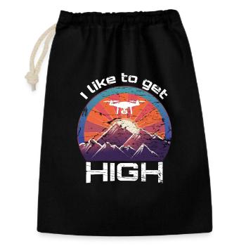 I like to get high drone pilot - Gift Bag 30 x 45 cm - black - Front