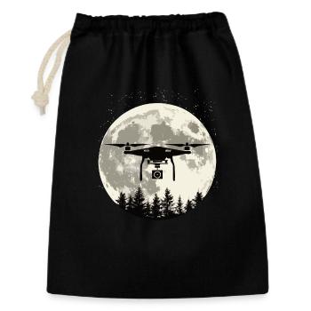 Drone Pleine Lune - Sac cadeau 30 x 45 cm - noir - Devant