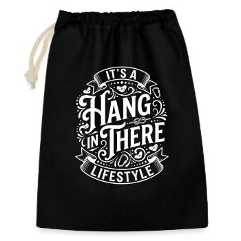 Hang In There Lifestyle - Geschenkbeutel aus Baumwolle (30 x 45 cm) - Schwarz - Vorne