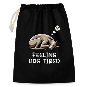 Feeling Dog Tired Whippet Windhund Whippets  - Geschenkbeutel aus Baumwolle (30 x 45 cm) - Schwarz - Vorne