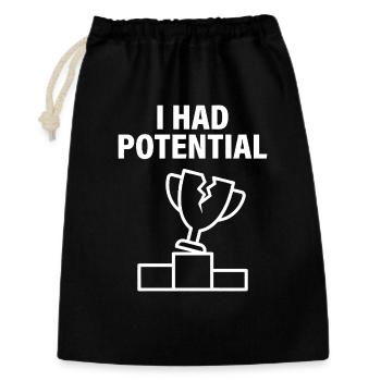 J'avais du Potentiel Humour Sarcastique - Sac cadeau 30 x 45 cm - noir - Devant