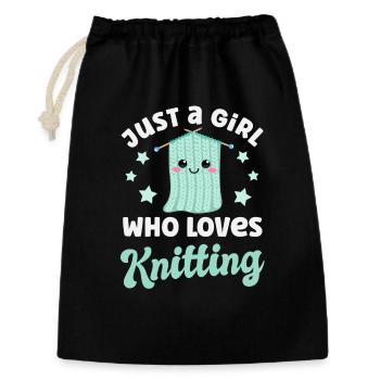 Knitting Knitter - Gift Bag 30 x 45 cm - black - Front