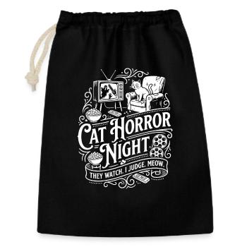 Cat Horror Night - Geschenkbeutel aus Baumwolle (30 x 45 cm) - Schwarz - Vorne
