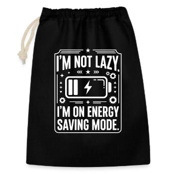 Power Saving Mode: Not Lazy - Gift Bag 30 x 45 cm - black - Front